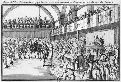 Ludwig XVI erklärt Österreich am 20. April 1792 den Krieg von French School